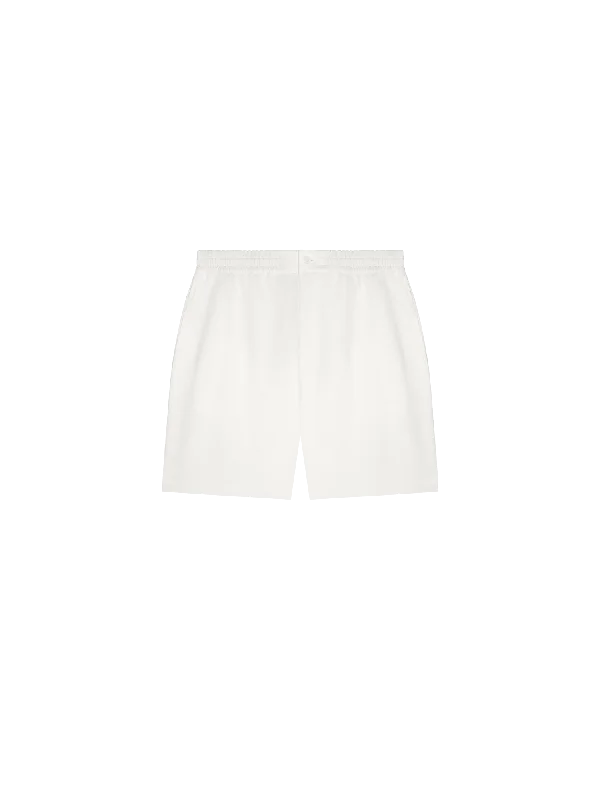 Womens DNA Aloe Linen Mid Length Shorts—off-white