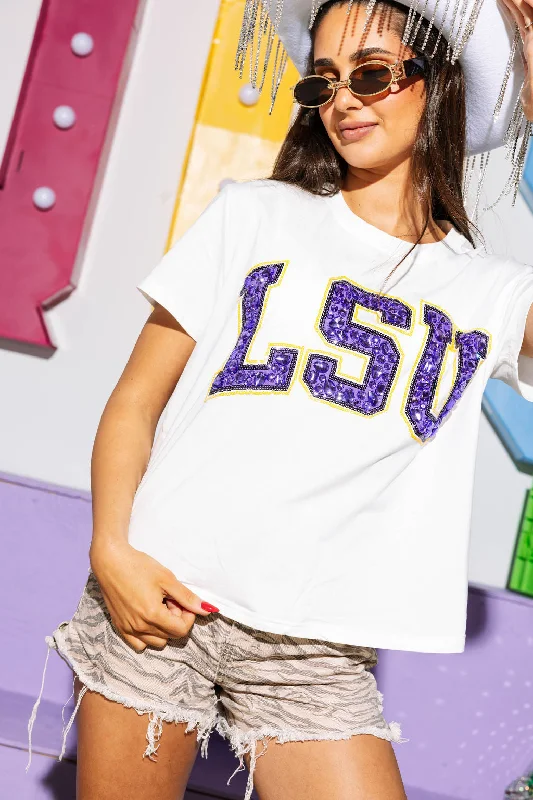 Licensed LSU Jeweled Letter Tee