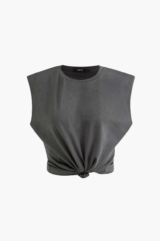 Basic Solid Sleeveless T-shirt