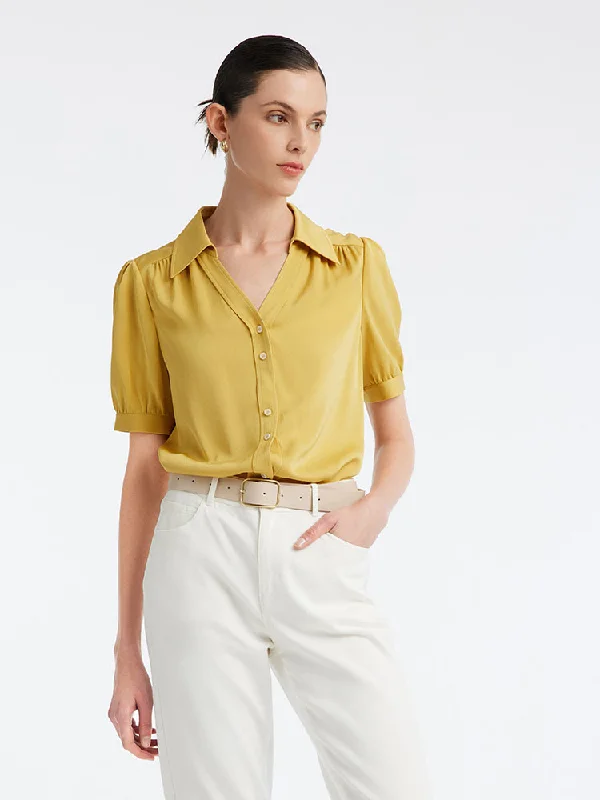 22 Momme Stretch Silk Woven Women Shirt