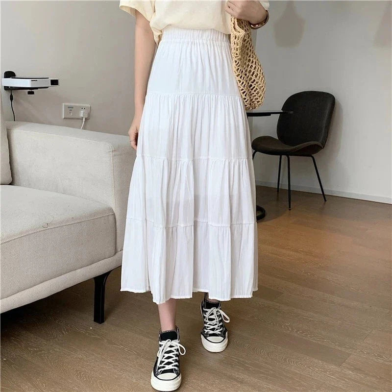 Chiffon Patchwork Chic Long A-line Skirt