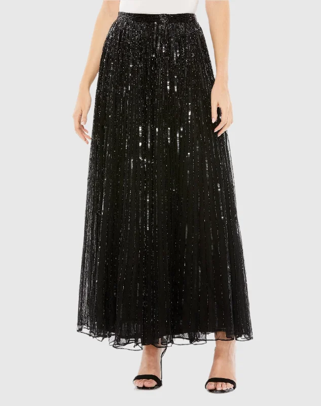 Long Sequin Embellished Chiffon Evening Skirt - FINAL SALE