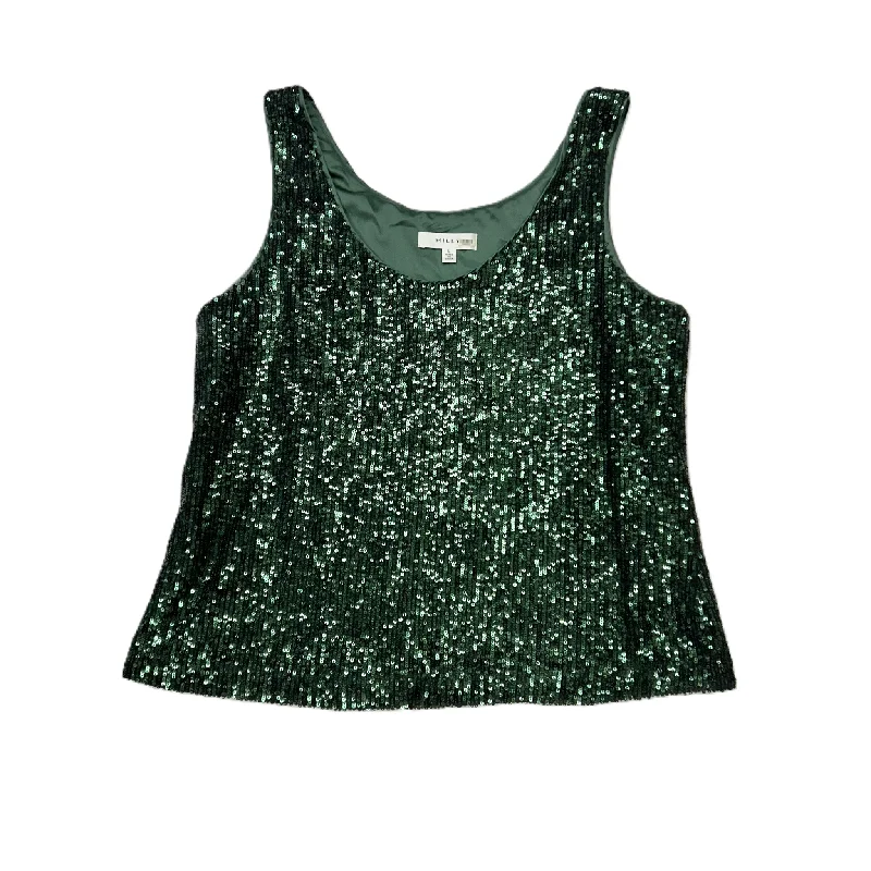 Top Sleeveless Designer By Milly In Green, Size: L