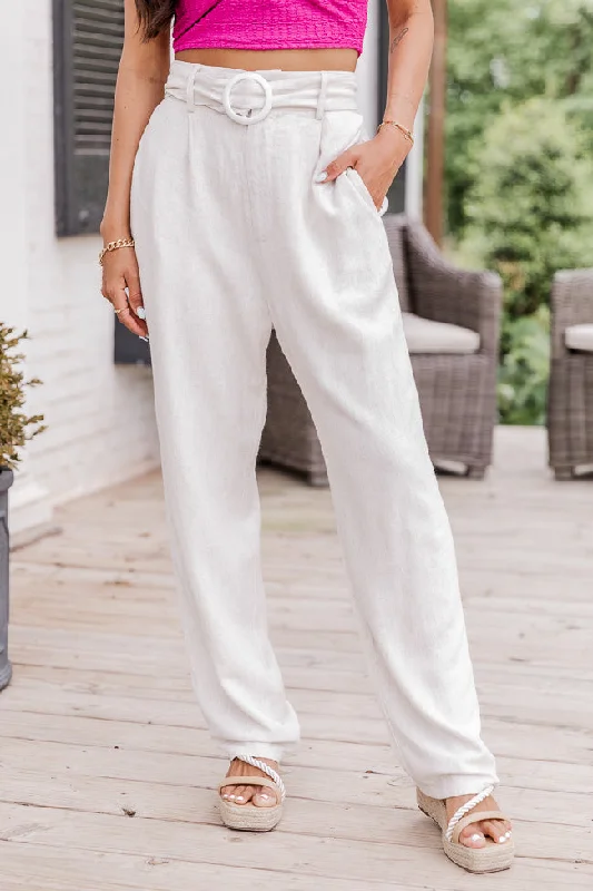 Little Unpredictable Belted Linen Pants FINAL SALE