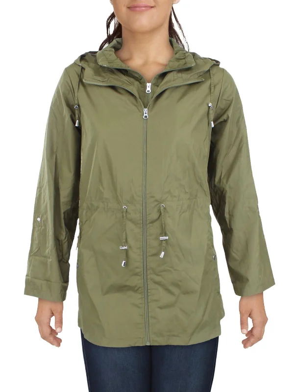 Plus Womens Lightweight Short Windbreaker Jacket