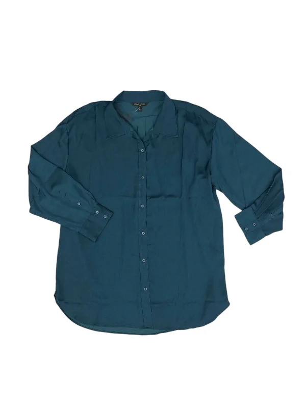 Top Long Sleeve By Banana Republic In Teal, Size: L