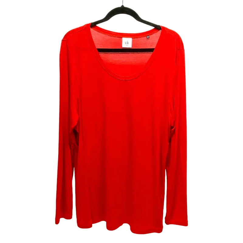 Top Long Sleeve By Cabi In Red, Size: Xl