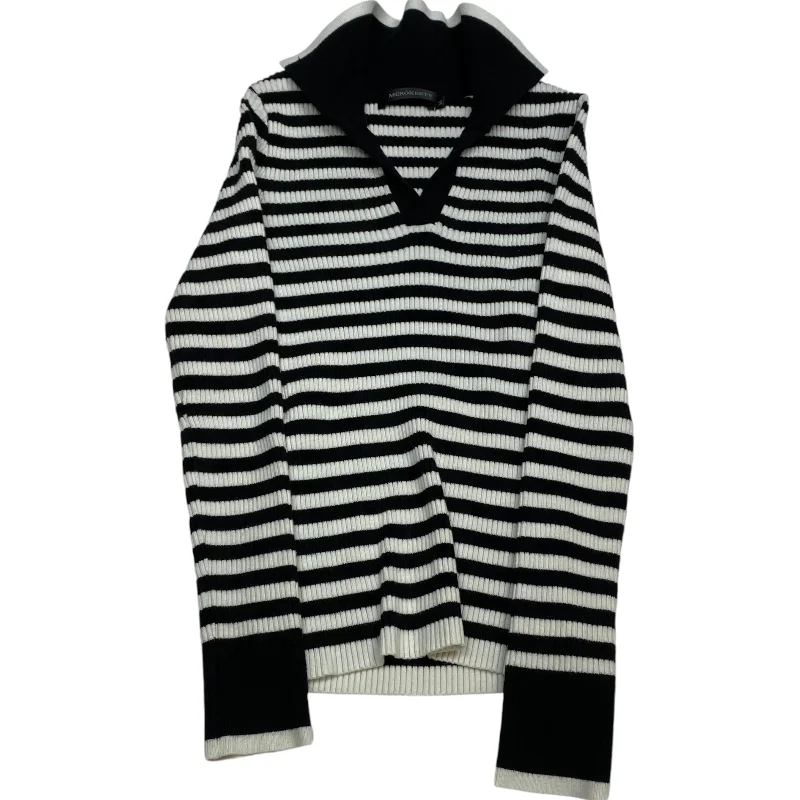 Top Long Sleeve By Merokeety In Black & White, Size: M