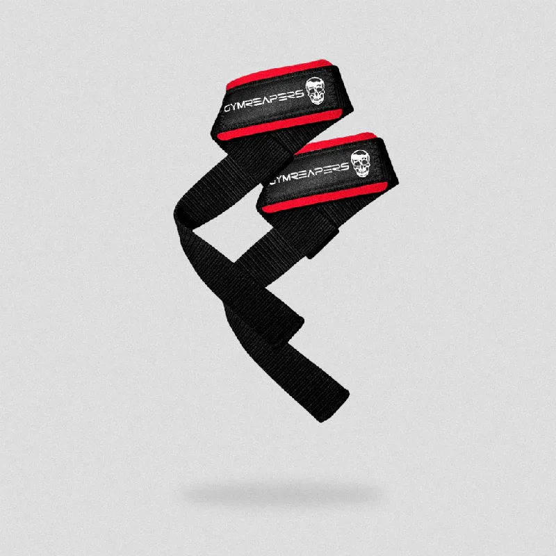 Lifting Straps | Premium Padded Weightlifting Straps - Black/Red