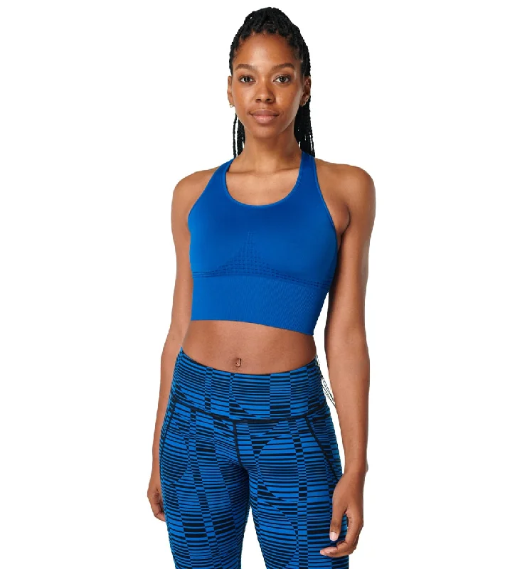 Sweaty Betty Stamina Longline Workout Bra Oxford Blue