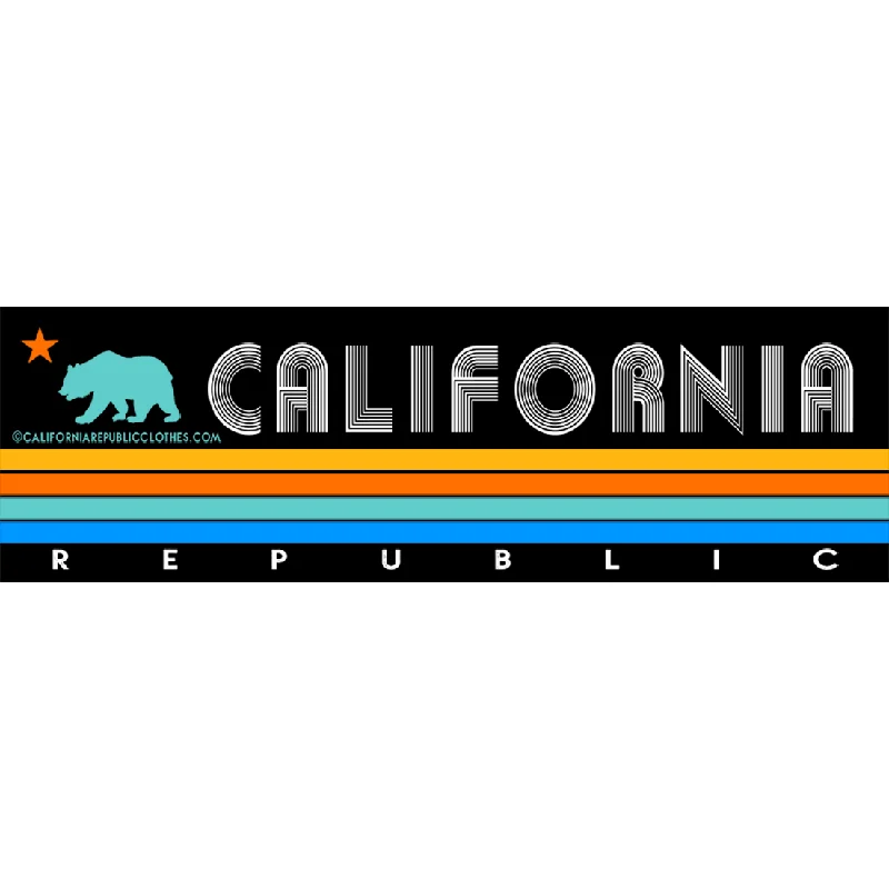 California Republic Vintage Stripe Bumper Sticker Decal