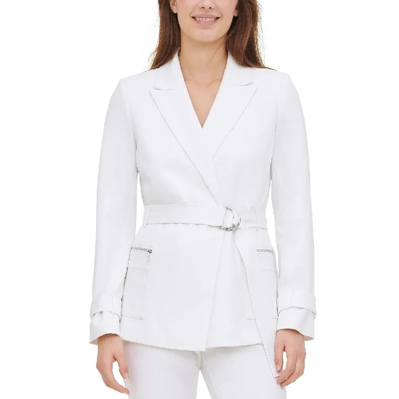 Calvin Klein Women's Belted Jacket White Size X-Large