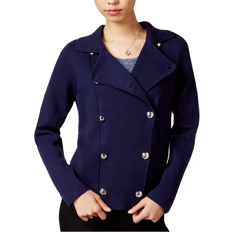 maison Jules Womens Double Breasted Pea Coat, Blue, X-Small