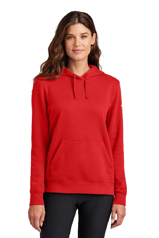 Nike Womens Club Fleece Hooded Sweatshirt Hoodie w/ Kangaroo Pockets - University Red - COMING SOON