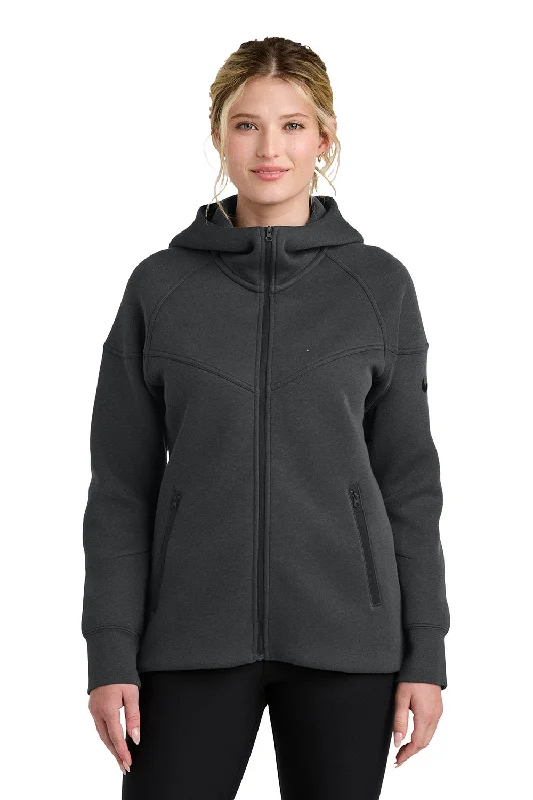 Nike Womens Tech Fleece Full Zip Hooded Sweatshirt Hoodie w/ Pockets - Heather Anthracite Grey - COMING SOON