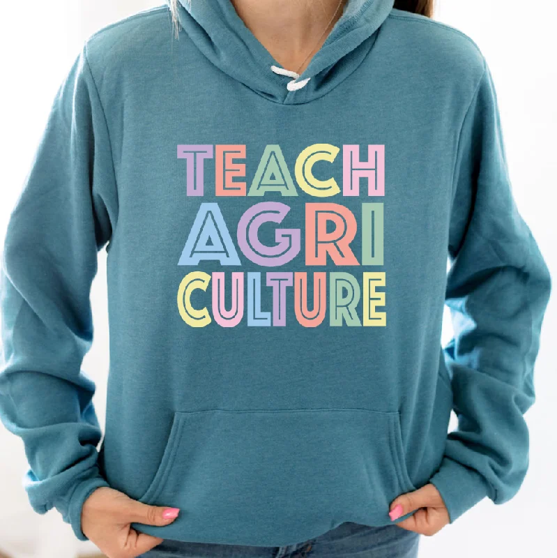 Pastel Lines Teach Agriculture Hoodie (S-3XL) Unisex - Multiple Colors!