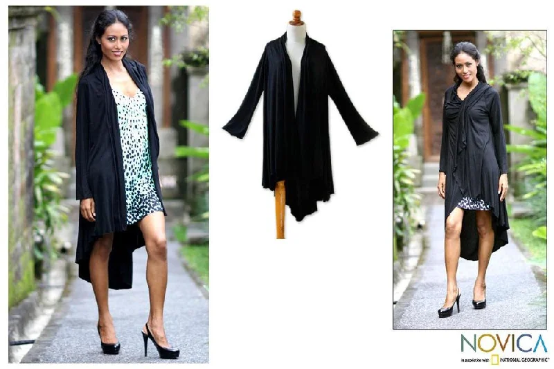 Rayon Jersey 'Ebony Grace' Jacket (Indonesia)