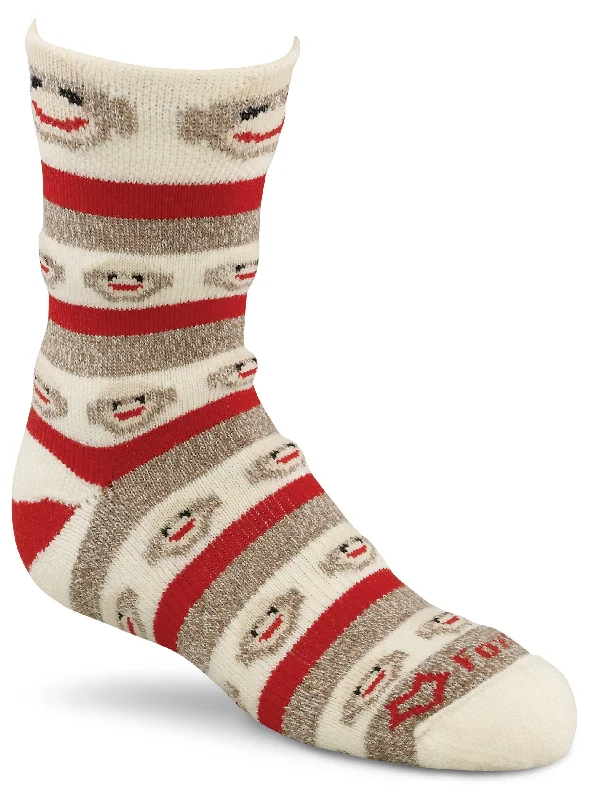 Fox River Red Heel Monkey Stripe Kids Lightweight Crew Socks - Best Seller!