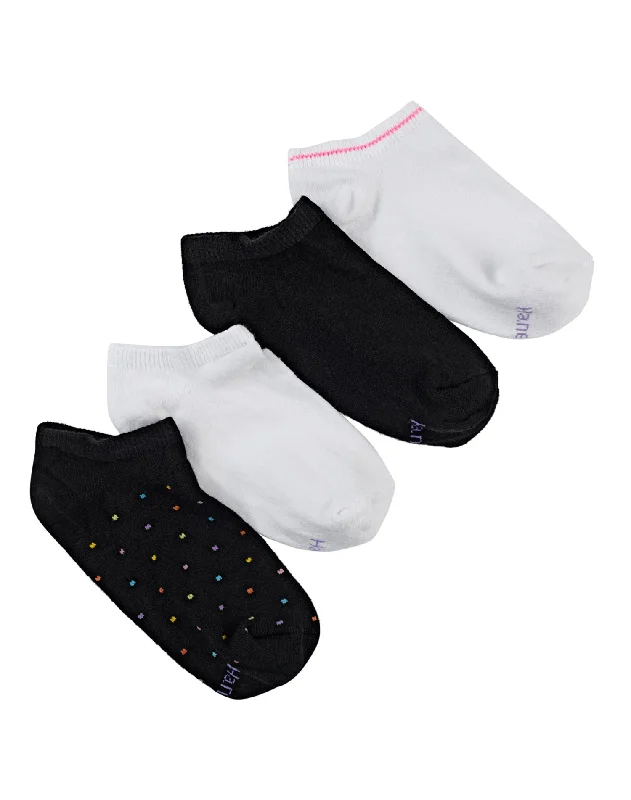 Hanes Girls' Comfortblend Liner Socks 6-Pack